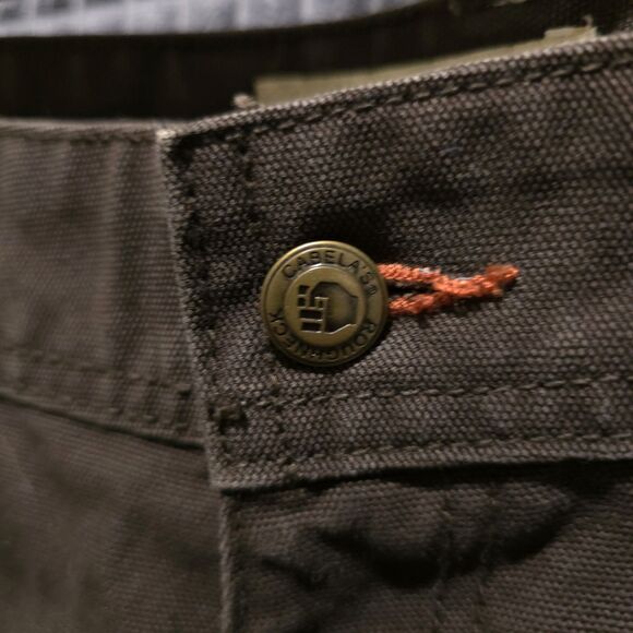 Brown Heavy Canvas Work Pants Mens 34x30 Cabelas Cotton Cargo Painters Utility - Picture 4 of 16